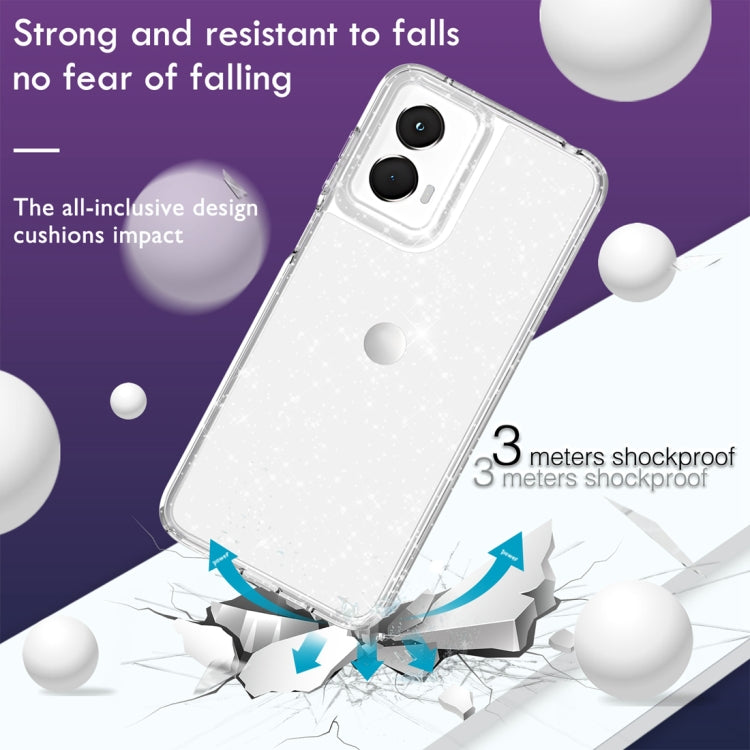 For Motorola Moto G 5G 2024 Terminator Style Shockproof Phone Case(Glitter White) - Motorola Cases by buy2fix | Online Shopping UK | buy2fix