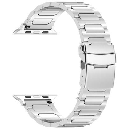 For Apple Watch Series 8 45mm I-Shaped Titanium Metal Watch Band(Silver) - Watch Bands by buy2fix | Online Shopping UK | buy2fix