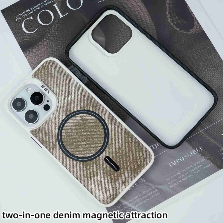 For iPhone 14 / 13 Contrast Color Denim MagSafe Magnetic Phone Case(Grey) - iPhone 14 Cases by buy2fix | Online Shopping UK | buy2fix