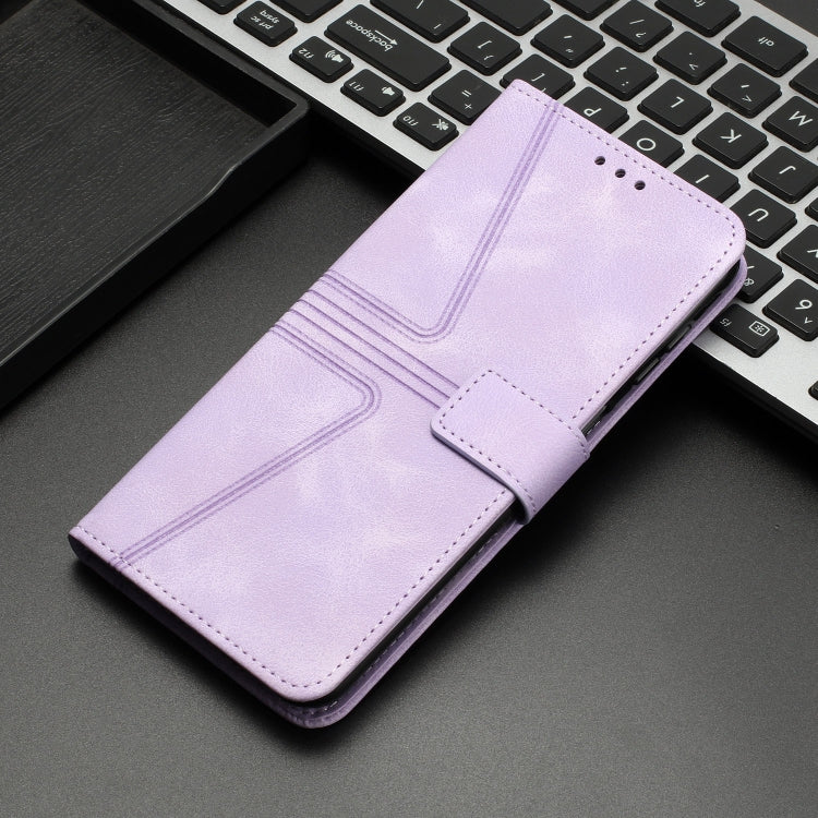 For Samsung Galaxy S24+ 5G Triangle Solid Color Leather Phone Case(Purple) - Galaxy S24+ 5G Cases by buy2fix | Online Shopping UK | buy2fix