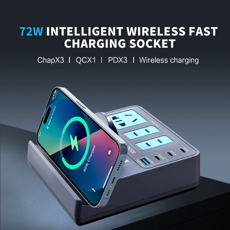 WLX-H11 72W Intelligent Wireless Fast Charging Socket - Multifunction Charger by buy2fix | Online Shopping UK | buy2fix