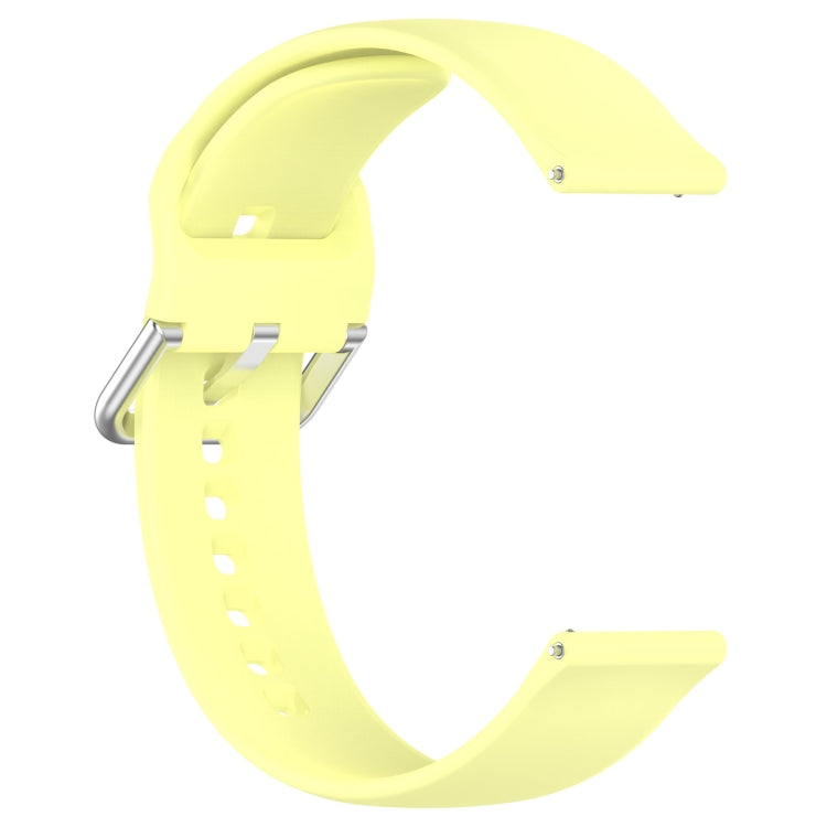 For CMF Watch Pro D395 22mm Solid Color Silver Buckle Silicone Watch Band, Size:L(Yellow) - Watch Bands by buy2fix | Online Shopping UK | buy2fix