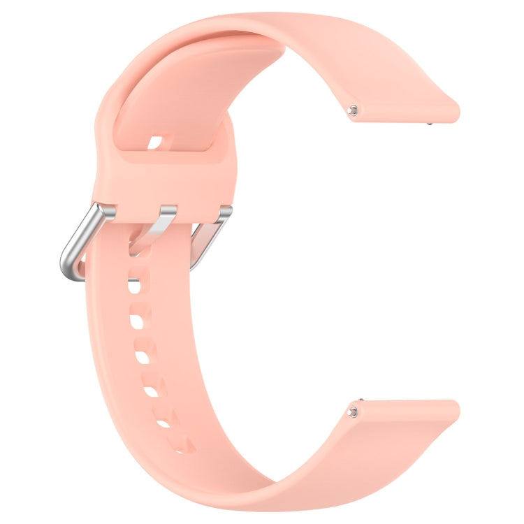 For CMF Watch Pro D395 22mm Solid Color Silver Buckle Silicone Watch Band, Size:L(Light Pink) - Watch Bands by buy2fix | Online Shopping UK | buy2fix