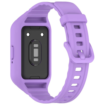 For Samsung Galaxy Fit 3 Solid Color Integrated TPU Watch Band(Purple) - Watch Bands by buy2fix | Online Shopping UK | buy2fix