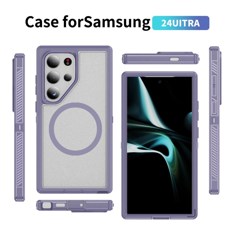 For Samsung Galaxy S24+ 5G Guard Magsafe Magnetic Frosted Phone Case(Light Purple) - Galaxy S24+ 5G Cases by buy2fix | Online Shopping UK | buy2fix