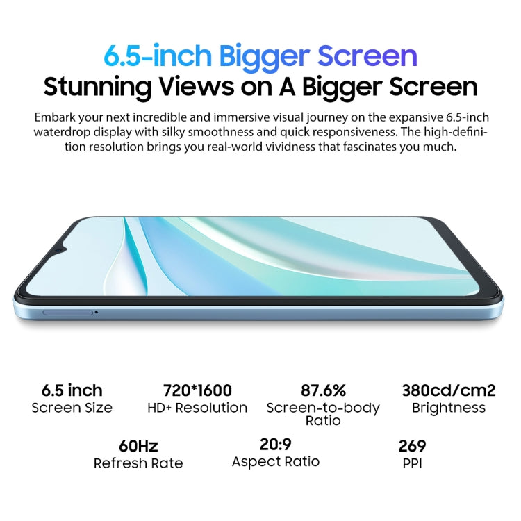 Blackview WAVE 6C, 2GB+32GB, 6.5 inch Android 13 Unisoc SC9863A Octa Core up to 1.6GHz, Network: 4G, OTG(Blue) - Blackview by Blackview | Online Shopping UK | buy2fix