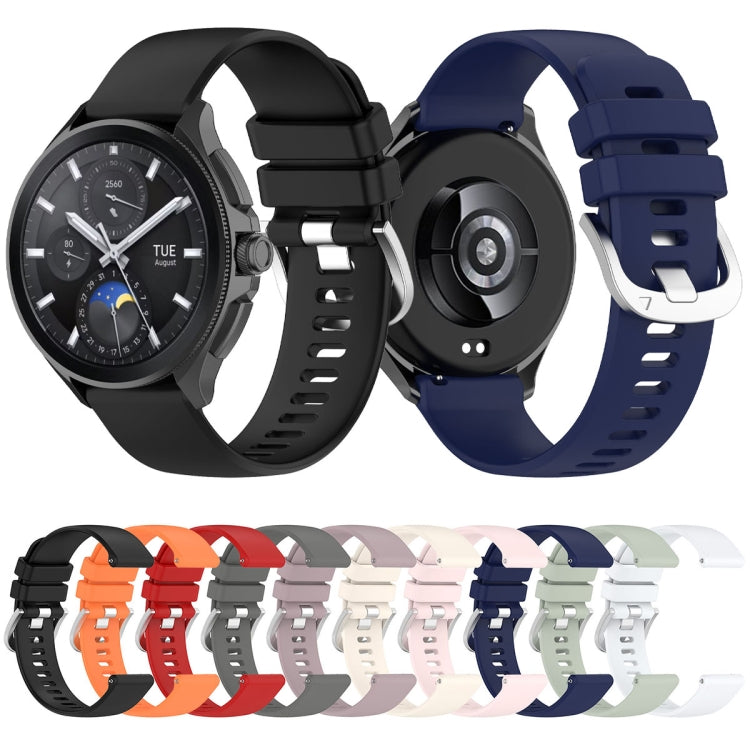 For Xiaomi Watch 2 Liquid Glossy Silver Buckle Silicone Watch Band(Dark Blue) - Watch Bands by buy2fix | Online Shopping UK | buy2fix