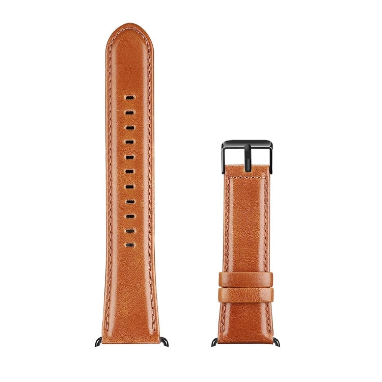 For Apple Watch 38mm DUX DUCIS Business Genuine Leather Watch Strap(Khaki) - Watch Bands by DUX DUCIS | Online Shopping UK | buy2fix