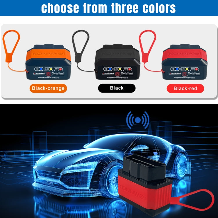 KONNWEI KW905 Bluetooth 5.0 Car OBD2 Scanner Support Android & iOS(Black Red) - Code Readers & Scan Tools by KONNWEI | Online Shopping UK | buy2fix