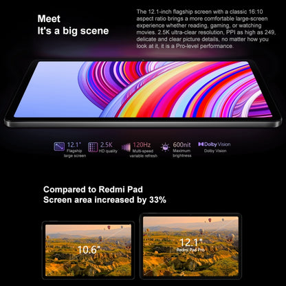 Xiaomi Redmi Pad Pro 12.1 inch Tablet PC, 8GB+256GB, HyperOS Qualcomm Snapdragon 7s Gen2 Octa Core, 10000mAh Battery(Cyan) - Other by Xiaomi | Online Shopping UK | buy2fix