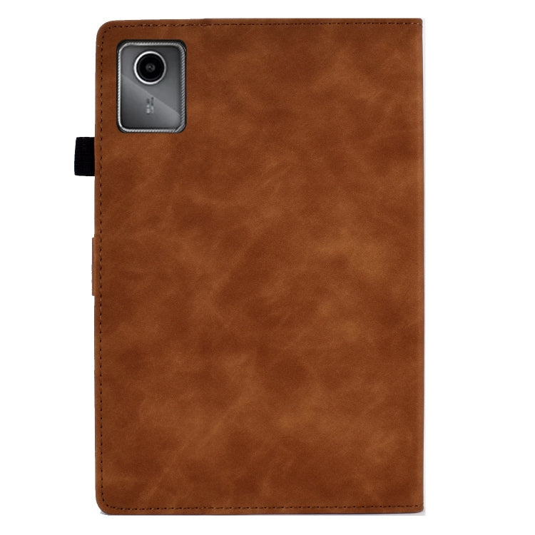 For Lenovo Tab M11 / Xiaoxin Pad 11 2024 Smile Embossed Smart Leather Tablet Case(Brown) - Lenovo by buy2fix | Online Shopping UK | buy2fix