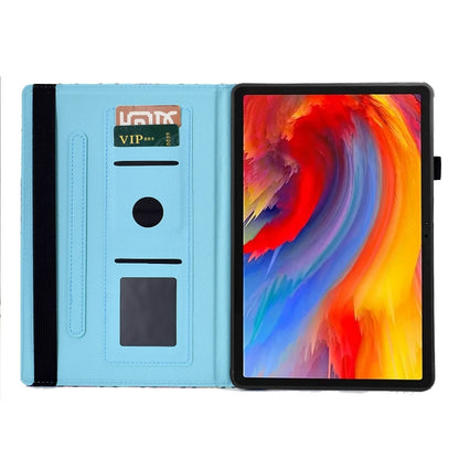 For Lenovo Tab M11 / Xiaoxin Pad 11 2024 Colored Drawing Stitching Elastic Band Leather Smart Tablet Case(Space Wolf) - Lenovo by buy2fix | Online Shopping UK | buy2fix