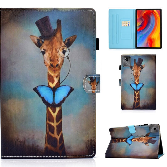 For Lenovo Tab M11 / Xiaoxin Pad 11 2024 Colored Drawing Sewing Pen Slot Leather Tablet Case(Deer Head) - Lenovo by buy2fix | Online Shopping UK | buy2fix