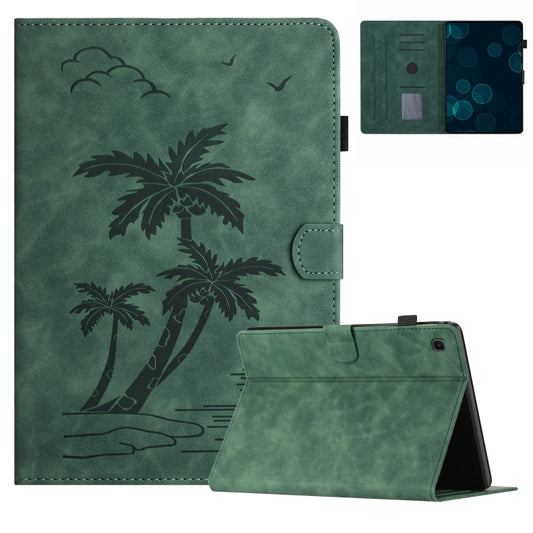 For Samsung Galaxy Tab S5e T720/T725 Coconut Tree Embossed Smart Leather Tablet Case(Green) - Tab S5E 10.5 T720 / T725 by buy2fix | Online Shopping UK | buy2fix