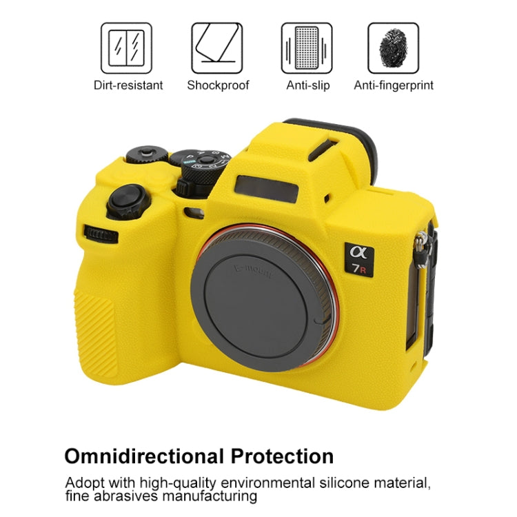 For Sony ILCE7RM5 / A7R5 Litchi Texture Soft Silicone Protective Case(Yellow) - Protective Case by buy2fix | Online Shopping UK | buy2fix