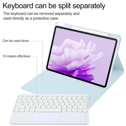 For Huawei MatePad Air 11.5 Square Button Bluetooth Keyboard Rotatable Holder Leather Case with Touchpad(Sky Blue) - Huawei Keyboard by buy2fix | Online Shopping UK | buy2fix