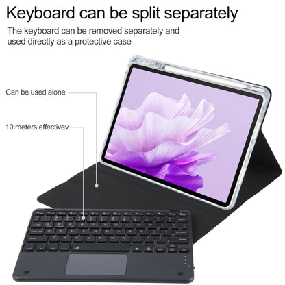 For Huawei MatePad Air 11.5 Square Button Bluetooth Keyboard Rotatable Holder Leather Case with Touchpad(Black) - Huawei Keyboard by buy2fix | Online Shopping UK | buy2fix