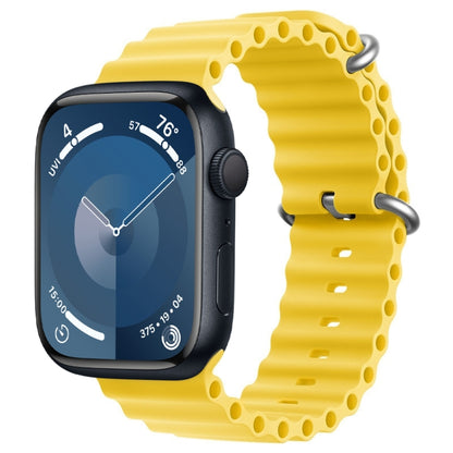 For Apple Watch Series 9 45mm ZGA Ocean Silicone Watch Band(Yellow) - Watch Bands by ZGA | Online Shopping UK | buy2fix