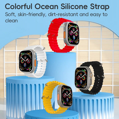 For Apple Watch SE 2023 44mm ZGA Ocean Silicone Watch Band(Yellow) - Watch Bands by ZGA | Online Shopping UK | buy2fix