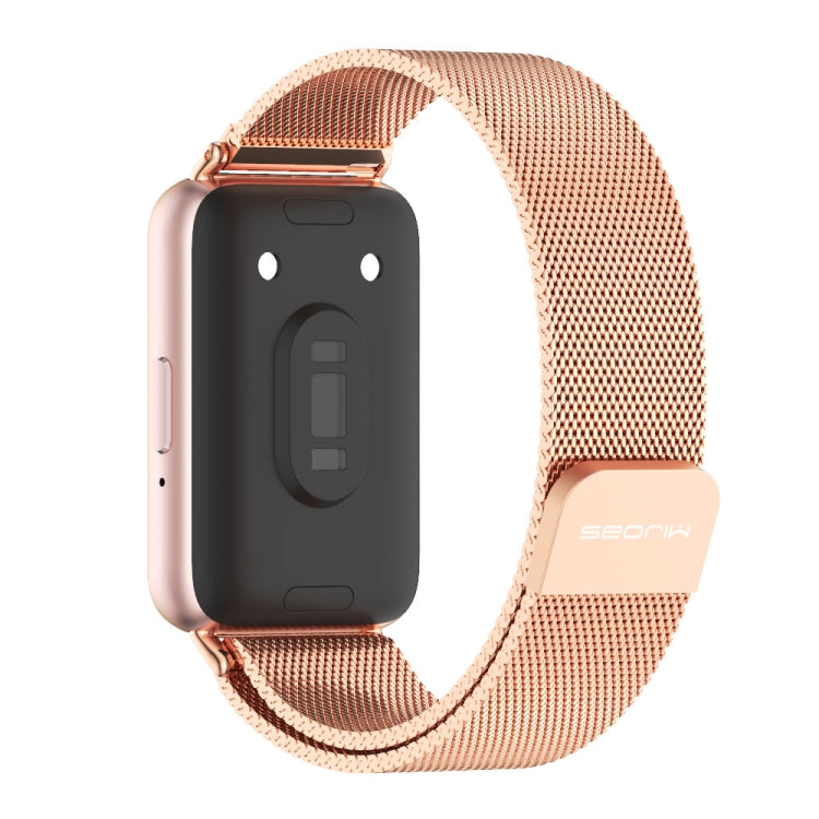 For Samsung Galaxy Fit 3 Mijobs Milan Magnetic Metal Watch Band(Rose Gold) - Watch Bands by MIJOBS | Online Shopping UK | buy2fix