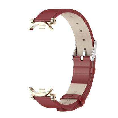 For Xiaomi Mi Band 8 / 9 / 9 NFC Mijobs GT4 First Layer Cowhide Watch Band(Red Light Gold) - Watch Bands by MIJOBS | Online Shopping UK | buy2fix