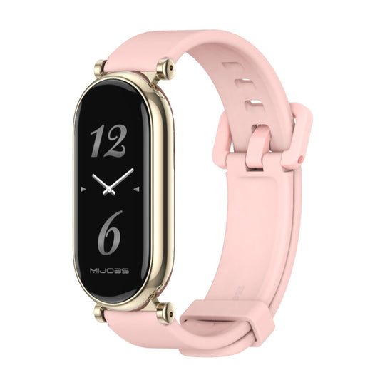 For Xiaomi Mi Band 8 / 9 / 9 NFC Mijobs GT4 Silicone Breathable Watch Band(Pink Light Gold) - Watch Bands by MIJOBS | Online Shopping UK | buy2fix