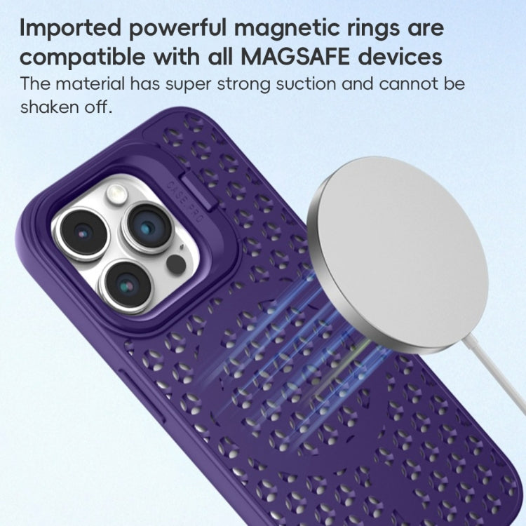 For iPhone 13 Pro Hollow Cooling Lens Holder MagSafe Magnetic TPU Phone Case(Blue) - iPhone 13 Pro Cases by buy2fix | Online Shopping UK | buy2fix