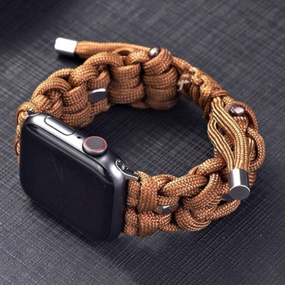 For Apple Watch Ultra 2 49mm Screw Nut Braided Paracord Watch Band(Coffee) - Watch Bands by buy2fix | Online Shopping UK | buy2fix