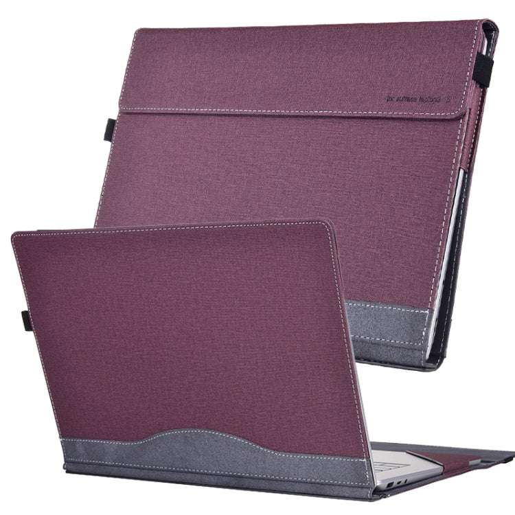 For Lenovo ThinkPad X1 Yoga Gen 5 Cloth Texture Laptop Leather Protective Case(Wine Red) - Other by buy2fix | Online Shopping UK | buy2fix