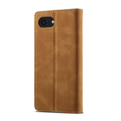 For iPhone SE 2024 LC.IMEEKE Strong Magnetism Microfiber Leather Phone Case(Brown) - More iPhone Cases by LC.IMEEKE | Online Shopping UK | buy2fix