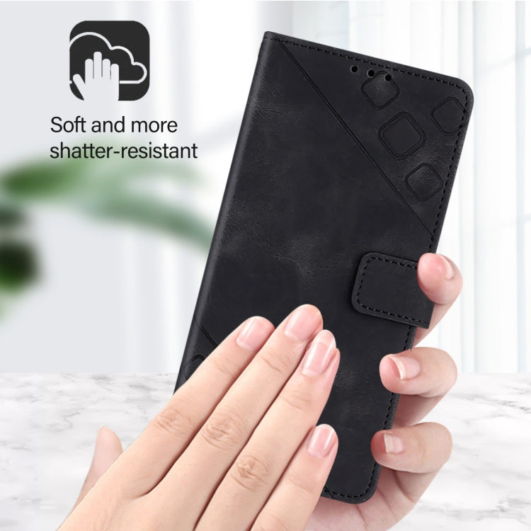 For OnePlus 12 5G Global Skin-feel Embossed Leather Phone Case(Black) - OnePlus Cases by buy2fix | Online Shopping UK | buy2fix