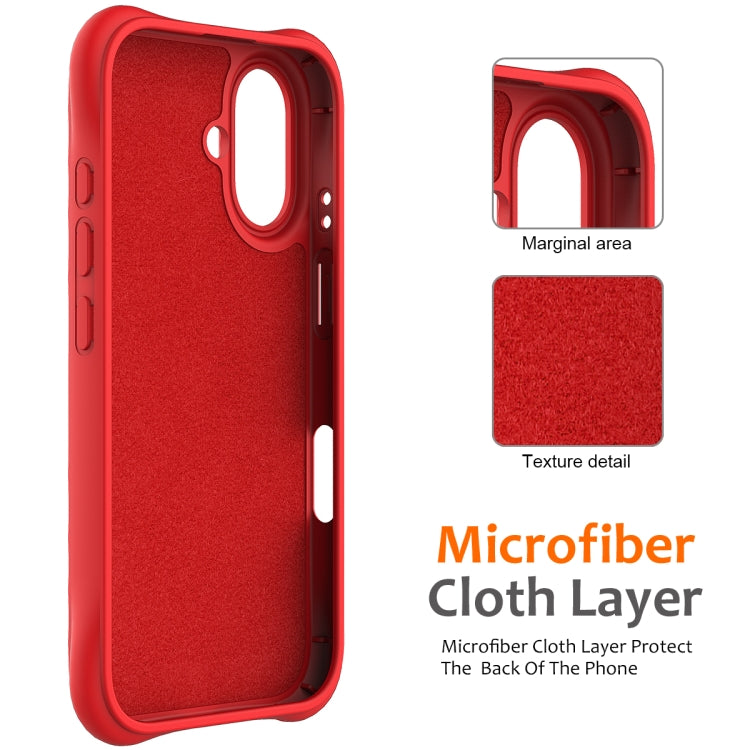 For iPhone 16 Wave Texture MagSafe Magnetic Liquid Silicone Phone Case(Red) - iPhone 16 Cases by buy2fix | Online Shopping UK | buy2fix