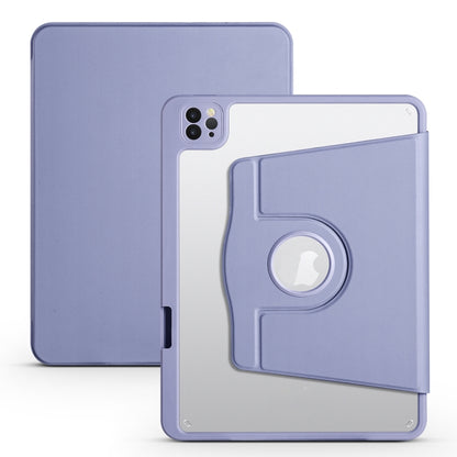 For iPad Air 11 2024 Acrylic 360 Degree Rotation Holder Leather Tablet Case(Lavender Purple) - iPad Air 11 2024 Cases by buy2fix | Online Shopping UK | buy2fix