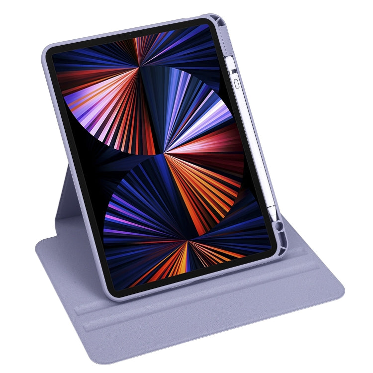 For iPad Pro 13 2024 Acrylic 360 Degree Rotation Holder Leather Tablet Case(Lavender Purple) - iPad Pro 13 2024 Cases by buy2fix | Online Shopping UK | buy2fix