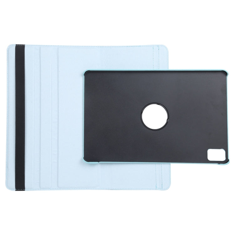 For iPad Pro 11 2024 360 Degree Rotation Litchi Texture Leather Tablet Case with Holder(Sky Blue) - iPad Pro 11 2024 Cases by buy2fix | Online Shopping UK | buy2fix