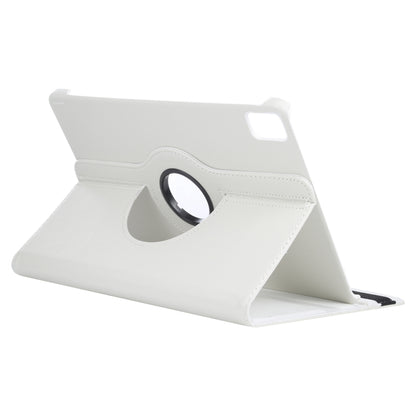 For iPad Pro 11 2024 360 Degree Rotation Litchi Texture Leather Tablet Case with Holder(White) - iPad Pro 11 2024 Cases by buy2fix | Online Shopping UK | buy2fix