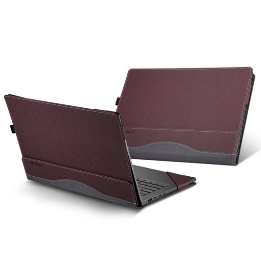 For HP Spectre X360 14 inch 14-eu Leather Laptop Shockproof Protective Case(Wine Red) - 14.1 inch by buy2fix | Online Shopping UK | buy2fix