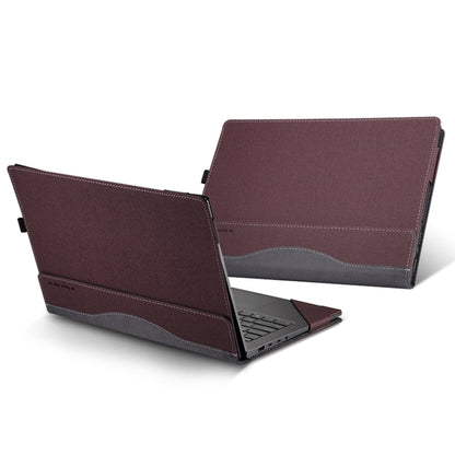 For HP Laptop 14s-dp / 14-dk / 14s-dk Leather Laptop Shockproof Protective Case(Wine Red) - Screen & Keyboard Cover by buy2fix | Online Shopping UK | buy2fix