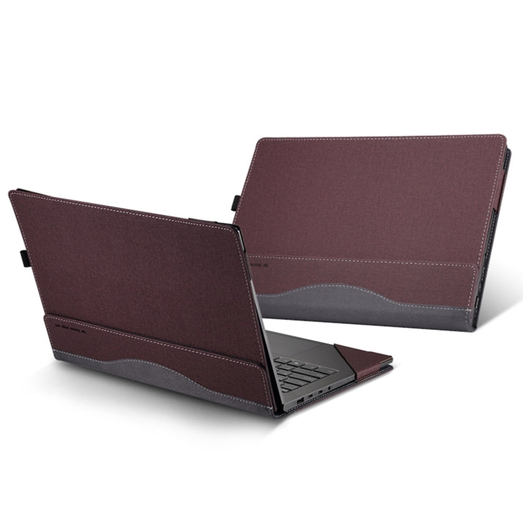 For HP Pro X360 435 13.3 inch G10 Leather Laptop Shockproof Protective Case(Wine Red) - Screen & Keyboard Cover by buy2fix | Online Shopping UK | buy2fix