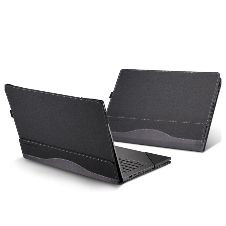 For HP Pavilion X360 Convertible 14-dy Leather Laptop Shockproof Protective Case(Black) - Screen & Keyboard Cover by buy2fix | Online Shopping UK | buy2fix