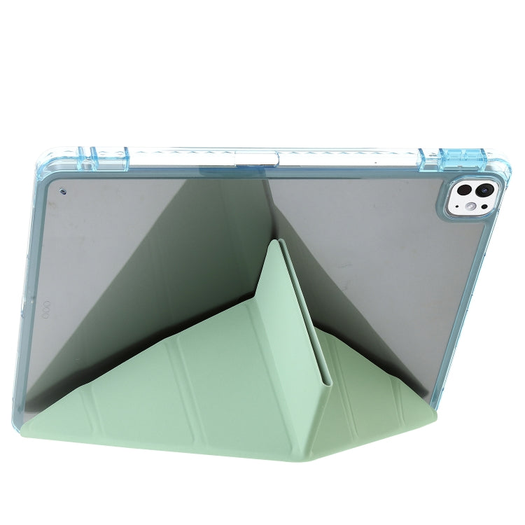 For iPad Pro 11 2024 Clear Acrylic Deformation Leather Tablet Case(Green) - iPad Pro 11 2024 Cases by buy2fix | Online Shopping UK | buy2fix