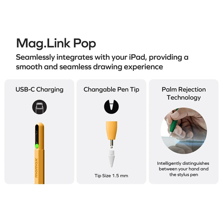 MOMAX TP10 Mag Link Pop Rainbow Touch Pen Capacitive Pen(Blue) - Stylus Pen by MOMAX | Online Shopping UK | buy2fix