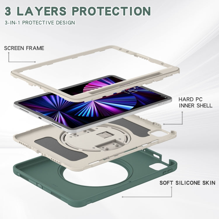 For iPad Pro 11 2024 Spider Wheel Silicone Hybrid PC Tablet Case(Emerald Green) - iPad Pro 11 2024 Cases by buy2fix | Online Shopping UK | buy2fix