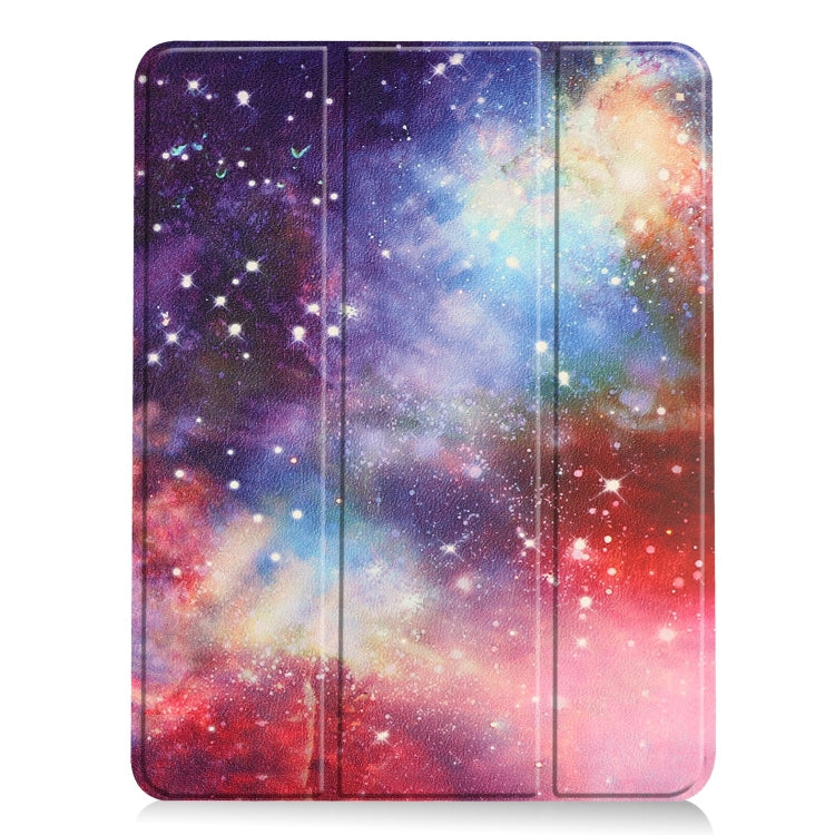 For iPad Air 11 2024 Custer Painted 3-Fold Holder Smart Leather Tablet Case(Milky Way Nebula) - iPad Air 11 2024 Cases by buy2fix | Online Shopping UK | buy2fix