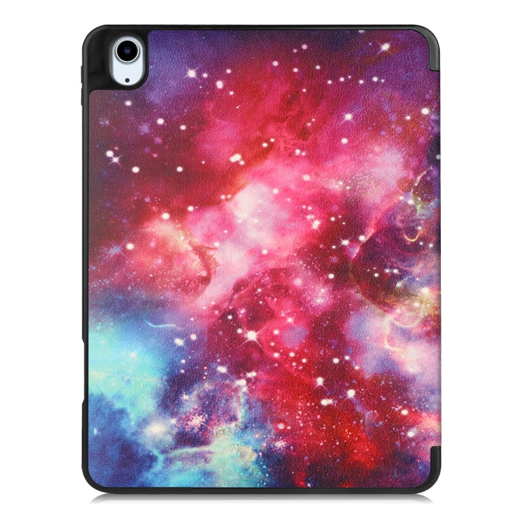 For iPad Air 11 2024 Custer Painted 3-Fold Holder Smart Leather Tablet Case(Milky Way Nebula) - iPad Air 11 2024 Cases by buy2fix | Online Shopping UK | buy2fix