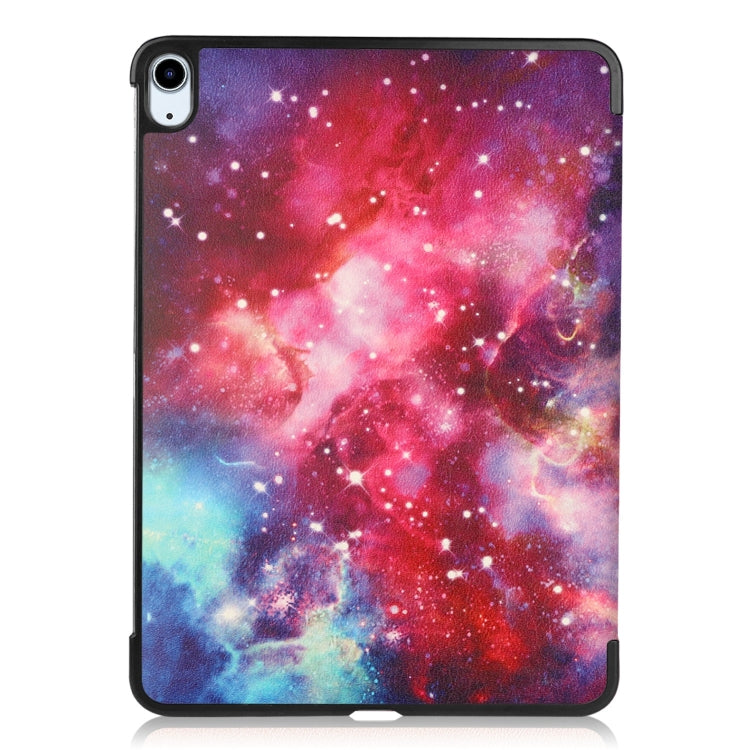 For iPad Air 11 2024 Custer Painted 3-Fold Holder Smart Leather Tablet Case(Milky Way Nebula) - iPad Air 11 2024 Cases by buy2fix | Online Shopping UK | buy2fix