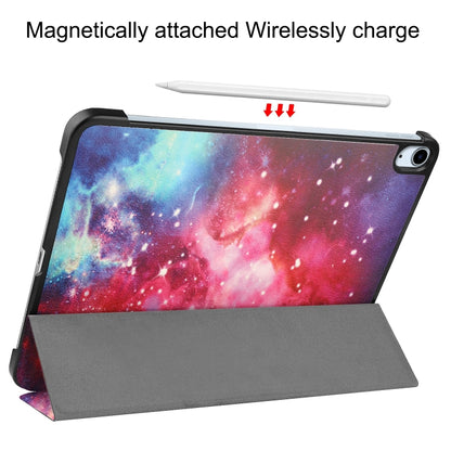 For iPad Air 11 2024 Custer Painted 3-Fold Holder Smart Leather Tablet Case(Milky Way Nebula) - iPad Air 11 2024 Cases by buy2fix | Online Shopping UK | buy2fix