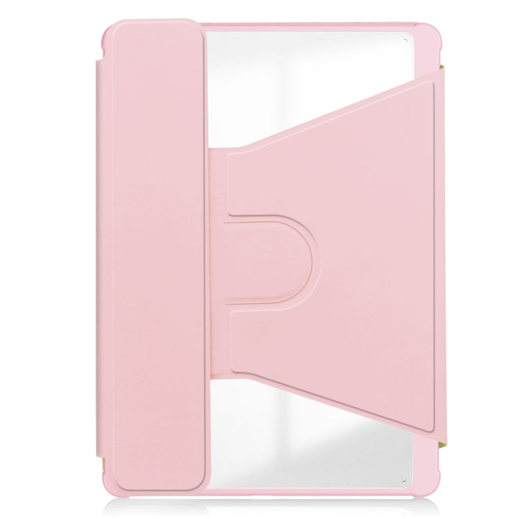 For iPad Pro 13 2024 Transparent Rotation Smart Leather Tablet Case with Keyboard(Pink) - iPad Pro 13 2024 Cases by buy2fix | Online Shopping UK | buy2fix