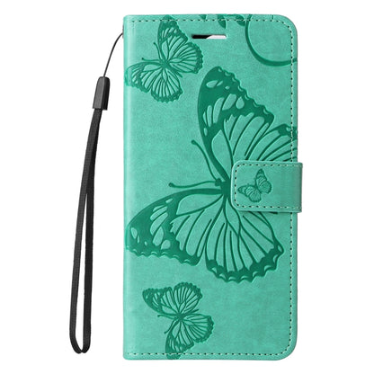 For iPhone 16 3D Butterfly Embossed Pattern Flip Leather Phone Case(Green) - iPhone 16 Cases by buy2fix | Online Shopping UK | buy2fix