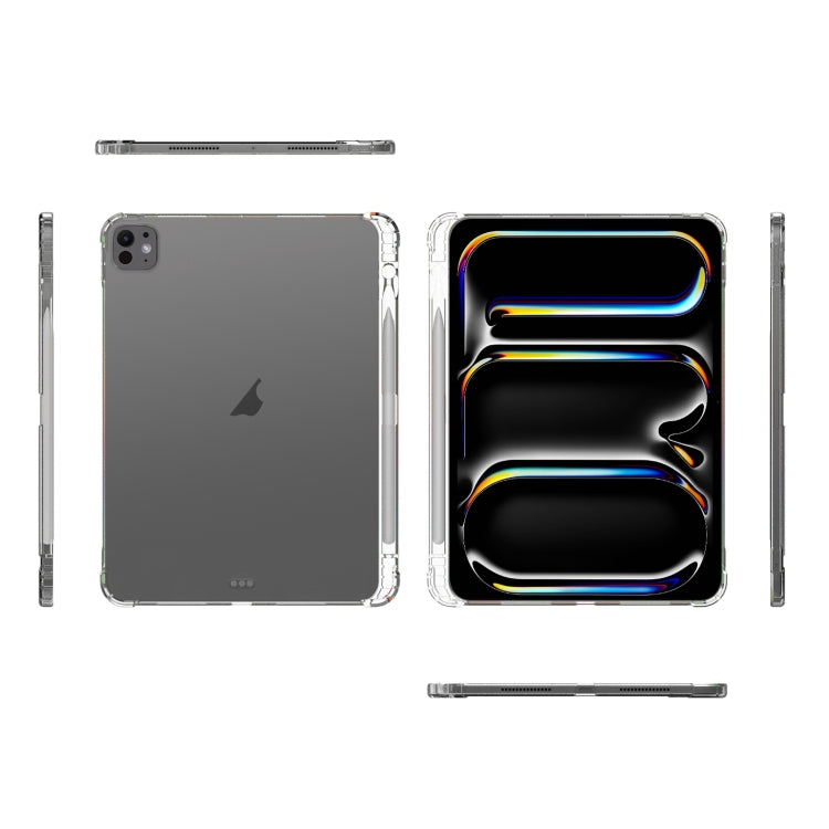 For iPad Pro 11 2024 Highly Transparent TPU Full Thicken Corners Shockproof Protective Case with Pen Slot(Transparent) - iPad Pro 11 2024 Cases by buy2fix | Online Shopping UK | buy2fix